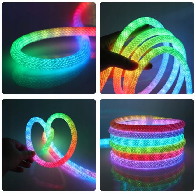 LED PROVAZ Ø16mm / 5V / RGB / IP20 / SET 3m / IMITACE PROVAZOVÉHO VÝPLETU